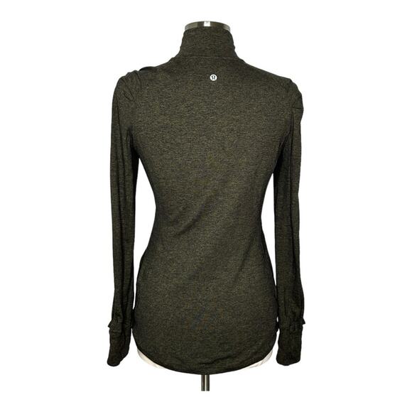 Lululemon Extra Mile 1/2 Zip Heathered Utilitarian/Black Size 8 - Picture 3 of 16